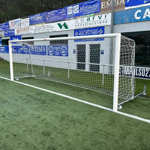 JUEGO PORTERÍAS ALUMINIO FÚTBOL 7 120X100 MM ABATIBLES CON ARQUILLOS CINCADOS PORTES GRATIS