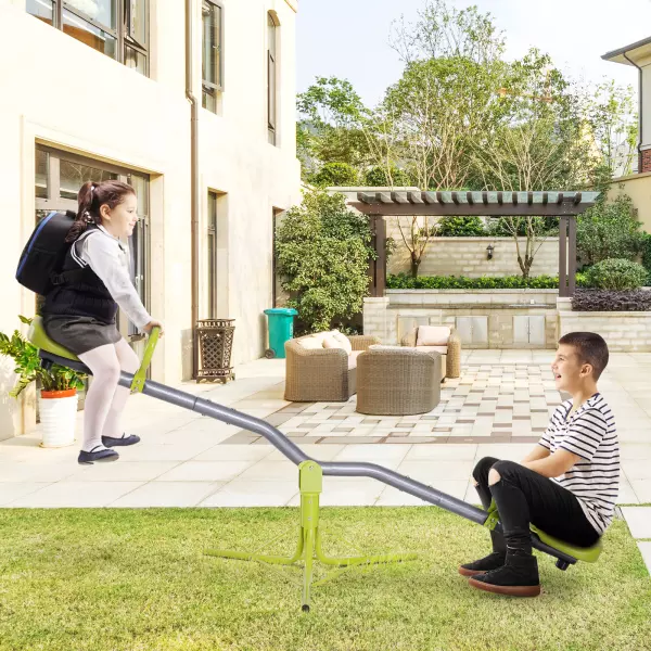 Columpio Balancín para Niños Balancín Infantil para Exteriores Giratorio de 360 Grados Carga 60kg (cada asiento) Adecuado Niños 3-10 Años