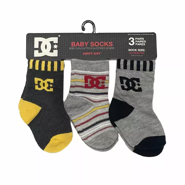 PACK 3 CALCETINES BEBÉ DC STRIPE CREW 83726T