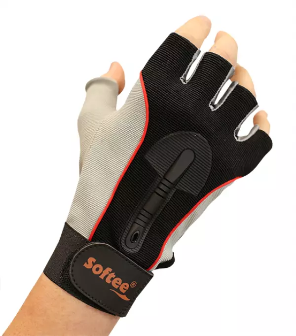 PAR DE GUANTES FITNESS SOFTEE GEL PRO 2.0 - NEGRO/GRIS/ROJO, L #