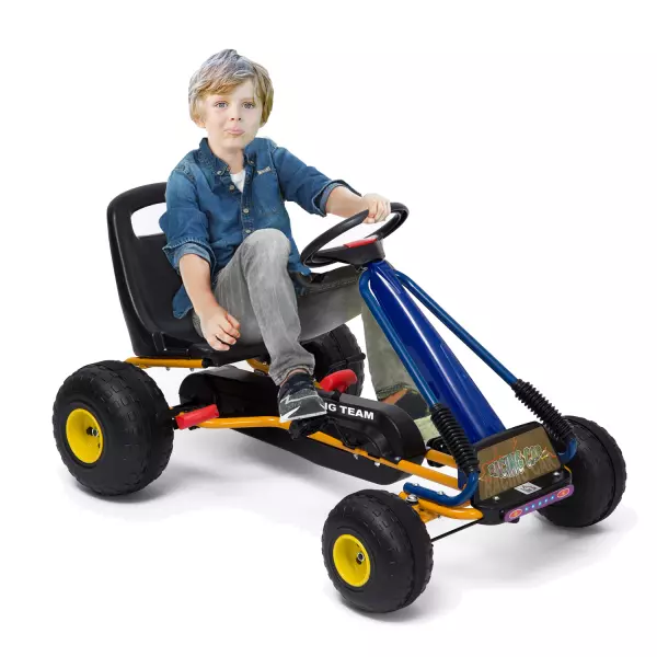Kart a Pedales para Niños de 3 a 8 años - Acero y Plástico - Color Azul y Negro - 96x68x56 cm preguntar stock