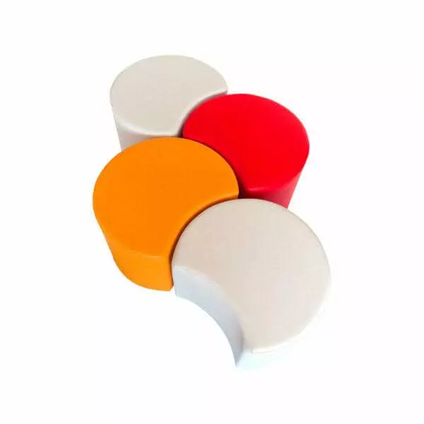 Puf luna con patas 59 x 52 x 36 cm