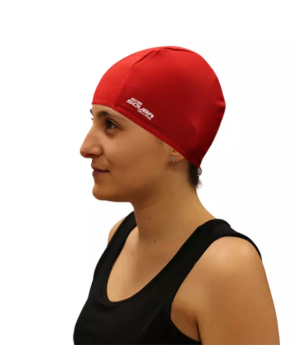 GORRO NATACION LICRA SQUBA - ROJO, SENIOR
