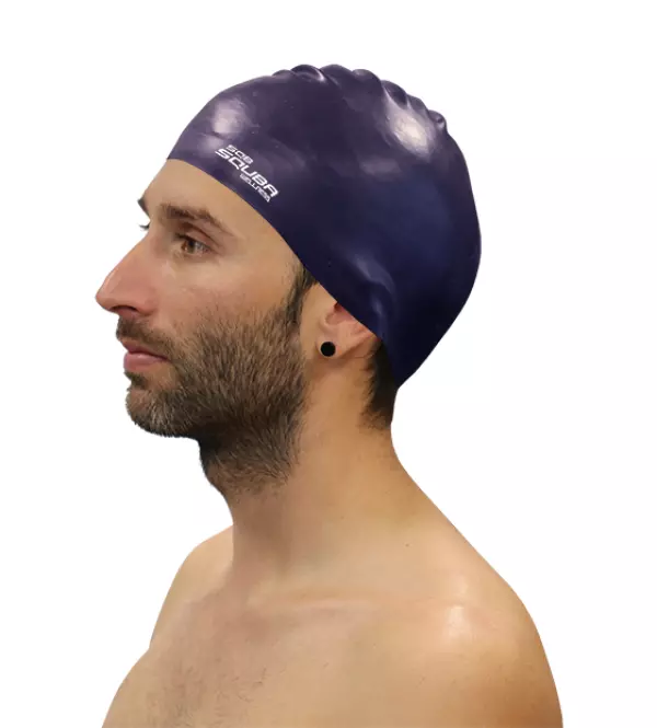 GORRO NATACION SILICONA SQUBA - MARINO, SENIOR