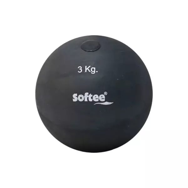 PESO LANZAMIENTO DE CAUCHO  SOFTEE - 3 KG, NEGRO