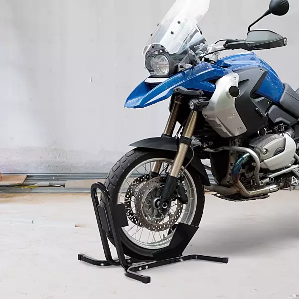 Aparcamiento de Moto Ajustable Soporte de Rueda de Moto Metal para Ruedas Diametro 43-48- 53cm