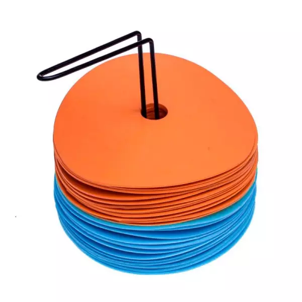 Set 24 discos planos AG-24 Naranja/Azul CONOS delimitacion 15 cm