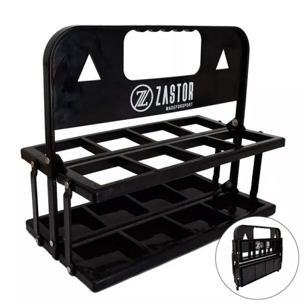 Botellero plegable MOE-8 - Ø70mm - Negro/rojo 750 ml
