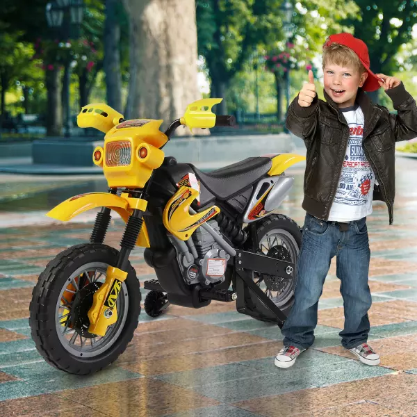Moto Eléctrica Infantil de Bateria con Ruedas Amarillo Material PP 102x53x66cm