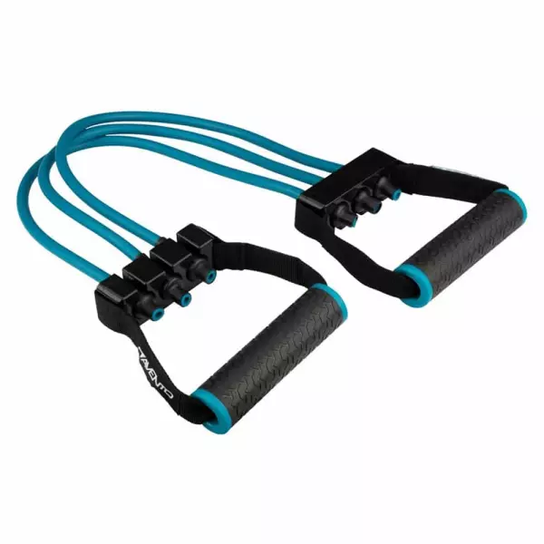Avento Expansor de Pecho Ajustable - Tensor con 3 Tubos de Resistencia TPE (Hasta 24kg) y Agarres Ergonómicos