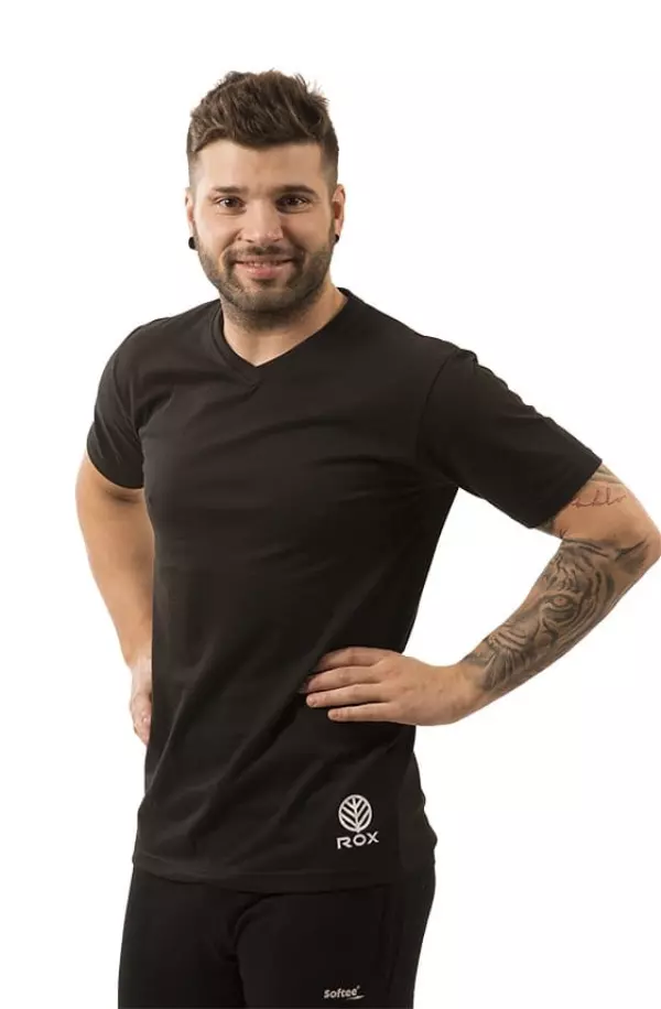 CAMISETA ROX R-TIPICO CUELLO UVE INFANTIL - NEGRO, 12 AÑOS