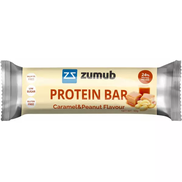 BARRA DE PROTEÍNAS CARAMELO Y CACAHUETE