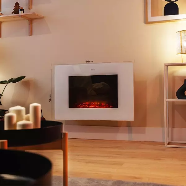 Chimenea eléctrica decorativa READYWARM 2690 FLAMES CONNECTED WHITE