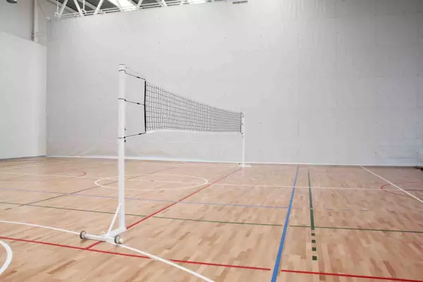 Juego postes voleibol de aluminio de Ø 90 mm en forma de L