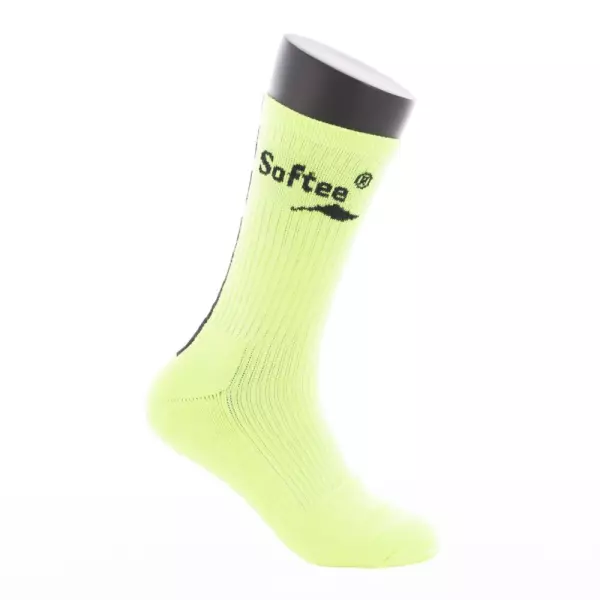 CALCETINES SOFTEE MEDIA CAÑA PREMIUM - AMARILLO FLUOR/NEGRO,