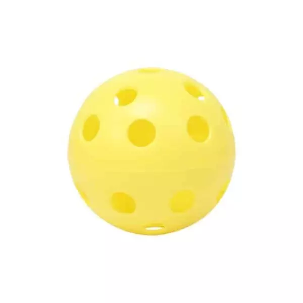 PELOTA HOCKEY/FLOORBALL CON AGUJEROS 70 MM - BLANCO/AMARILLO, 70 MM