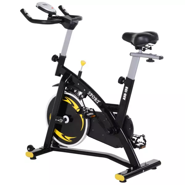 Bicicleta Estática de Spinning Profesional Bicicleta Fitness con Pantalla LCD 47x120x104.5-117cm