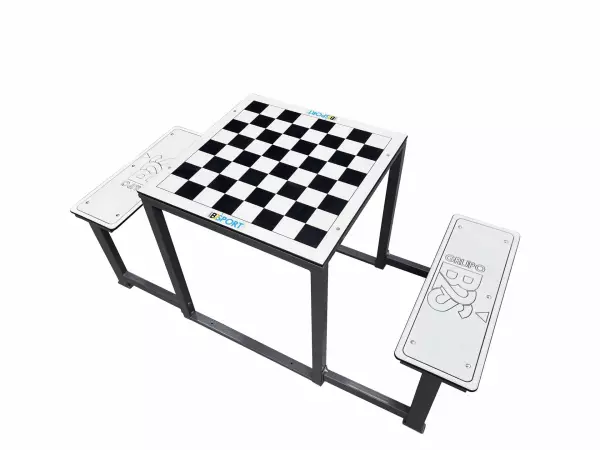Mesa de exterior con tablero de damas antivandálica