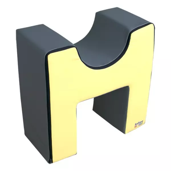 FIGURA ASIENTO 60X60X30CM  AMARILLO/GRIS