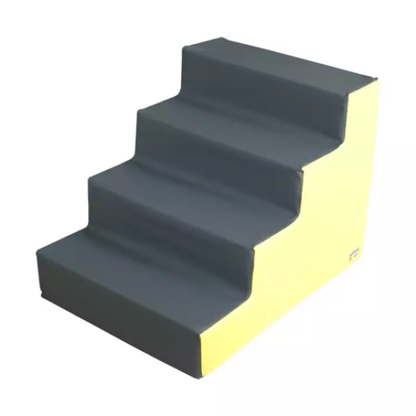 FIGURA ESCALERA MEDIANA 80X60X60CM - AMARILLO/GRIS,