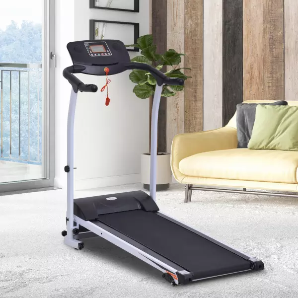 Cinta de Correr Eléctrica Plegable con 9 Programas Motorizado Pantalla LCD Pendiente Ajustable Velocidad 1-6 km/h 60x133x117cm Negro