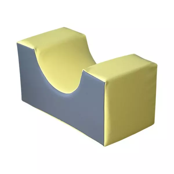 FIGURA MINIASIENTO CURVO 30X30X60 CM , AMARILLO/GRIS