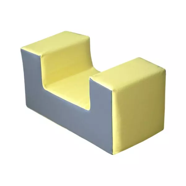FIGURA MINIASIENTO  RECTO 30X60X30 CM , AMARILLO/GRIS