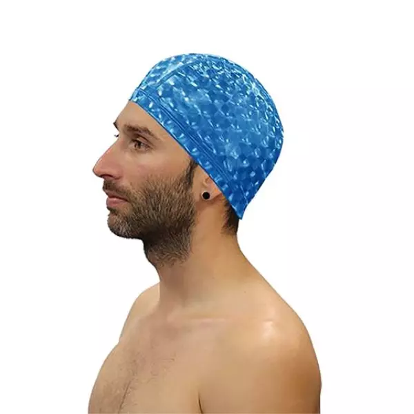 GORRO NATACION SOFTEE POLIURETANO 3D - SENIOR, CELESTE