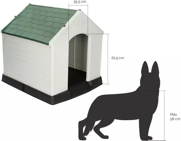 Caseta de Perro Zeus Maxi Resina 105 x 96 x 98 cm Beige/Verde