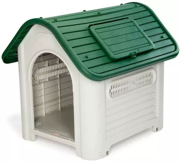 Caseta de Perro Dakota Resina 87 x 72 x 75 cm Beige/Verde