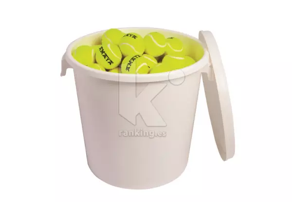PELOTA TENIS INICIACIÓN, CUBO 100 UDS. BOTE MEDIO. PRESURIZADA