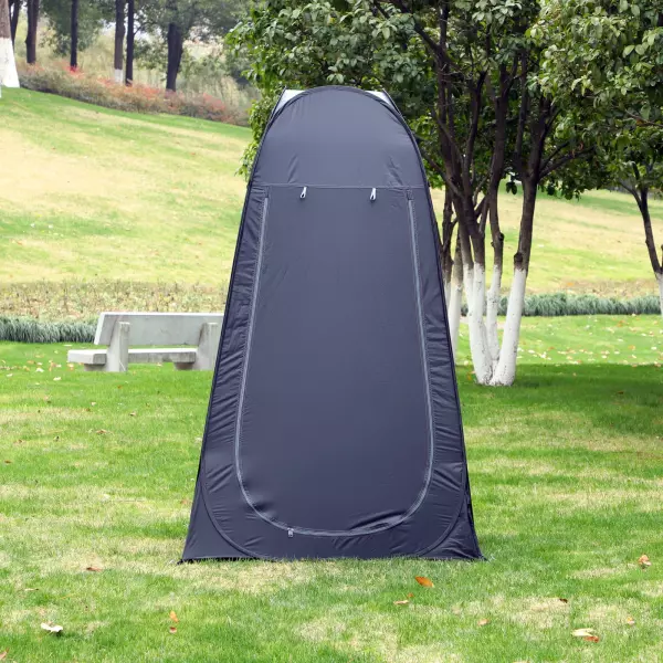 Carpa Vestidor Plegable Tienda para Ducha Portátil con Funda para Playa y Montaña 120x120x190 cm Negro