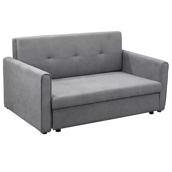 Sofá Cama de 3 Plazas Tapizado de Franela con Respaldo Ajustable Sofá Moderno para Salón Oficina 181x92x84cm Gris