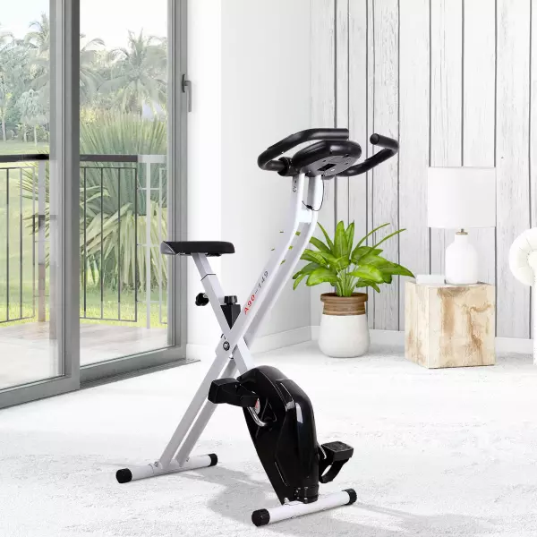 Bicicleta Estática Plegable con Asiento Ajustable Pantalla LCD 83x43x110 cm Negro preguntar stock