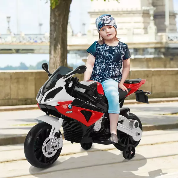 Moto BMW Correpasillos a Batería Niños mayores de 3 años Moto Eléctrica Infantil 12V con Luces y Sonidos Ruedas Seguras 110x47x69cm PP