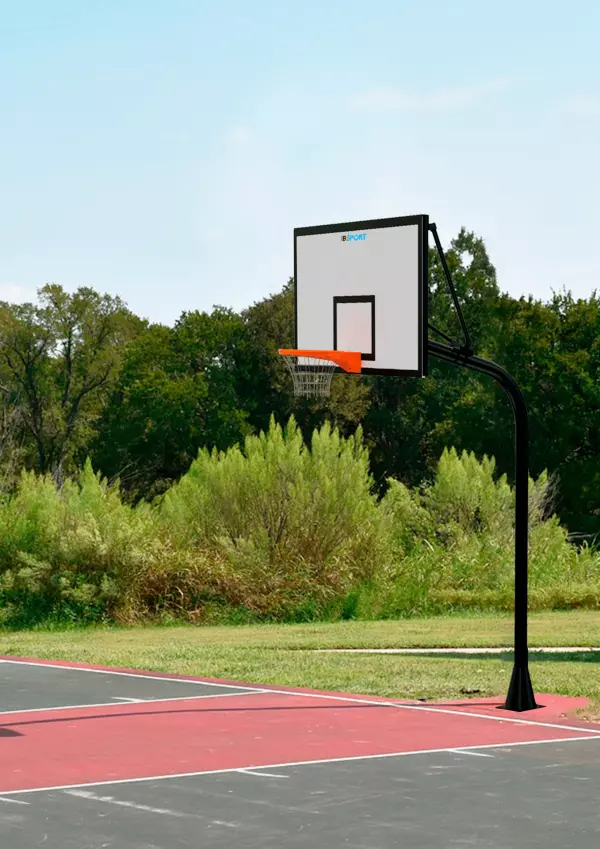 Juego canastas poste curvo una sola pieza S/1,65m. BALONCESTO