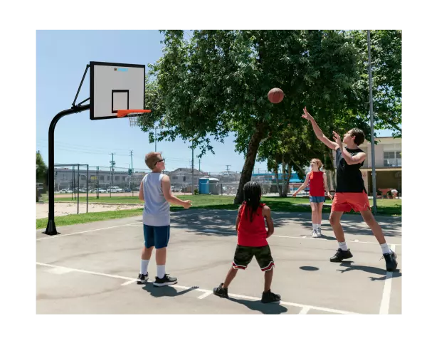 Juego canastas minibasket curvada de una sola pieza S/1,00 m