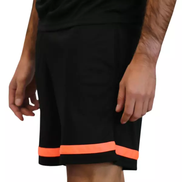 PANTALON CORTO SOFTEE PRIMAX NEW NIÑO - 10 AÑOS, NEGRO/CORAL FLUOR SIN BOLSILLOS