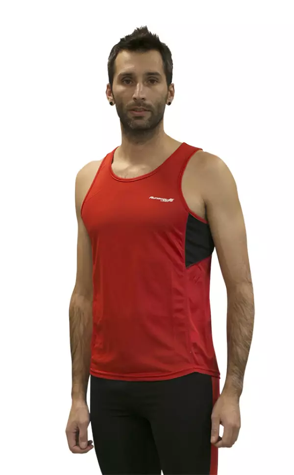 CAMISETA RUNNING  IMPOSSIBLY RUNAWAY JIM HOMBRE - XL, ROJO/NEGRO#