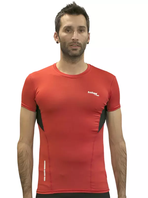 CAMISETA RUNNING ELEMENT SOFTEE FITNESS NIÑO - ROJO/NEGRO, 10 AÑOS#