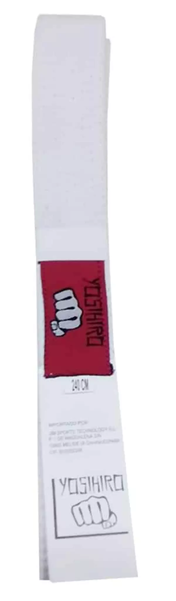 CINTURON KARATE/JUDO YOSIHIRO 100% ALGODON - BLANCO, JUNIOR