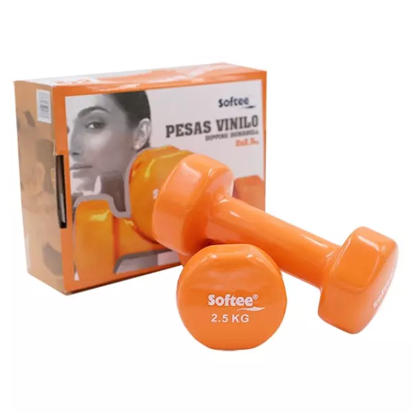 JUEGO PESAS VINILO SOFTEE - 2.5 KG, NARANJA PREGUNTAR STOCK MANCUERNAS
