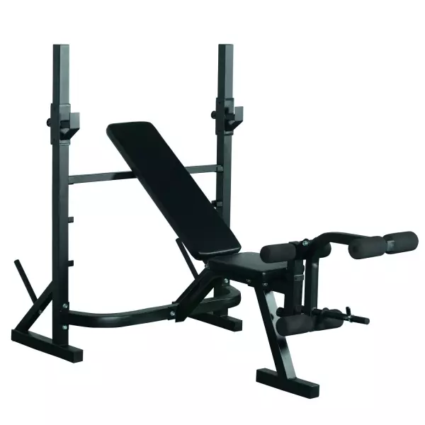 Banco de Pesas para Entrenamiento y Musculación Color Negro Acero PVC EVA - 175 x 98 x 130 cm