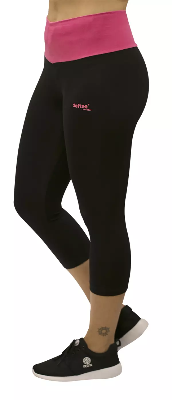 LEGGING SOFTEE PIRATA NIÑA - NEGRO/FUCSIA, 12 AÑOS#