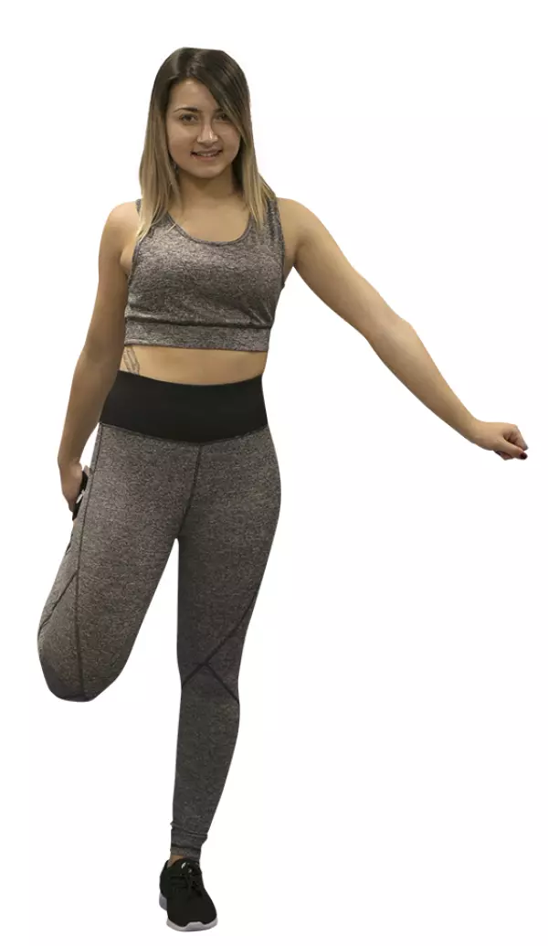 LEGGING SOFTEE FIT ALEXIA - S, GRIS VIGORE/CORAL