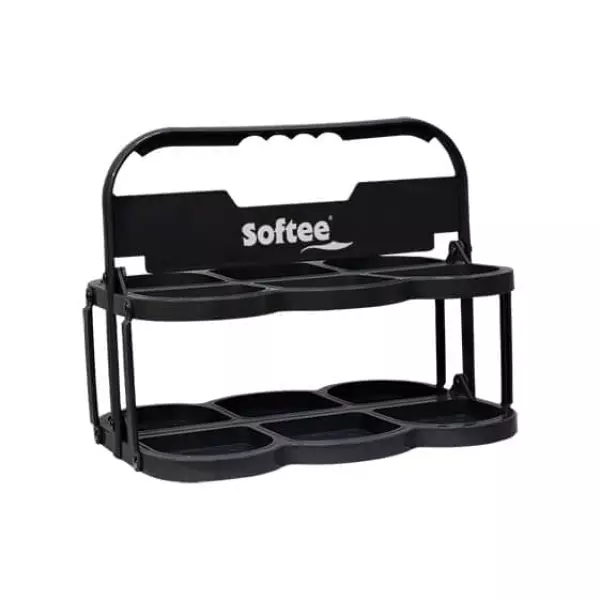PORTABOTELLAS PLEGABLE DELUXE  PARA 6 BOTELLAS - NEGRO, 6 BTLL