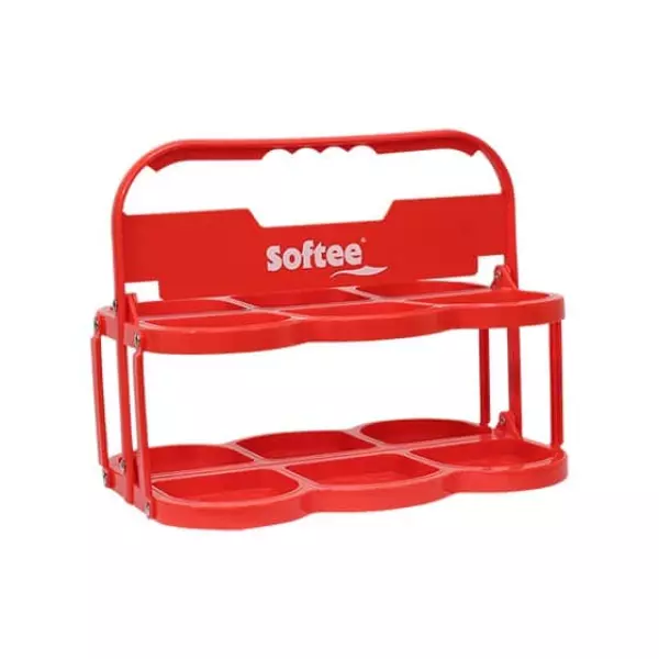 PORTABOTELLAS PLEGABLE DELUXE  PARA 6 BOTELLAS - 6 BTLL, ROJO