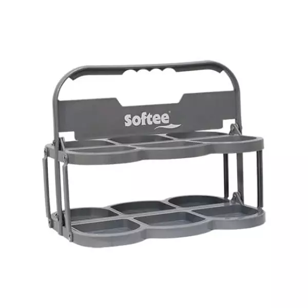 PORTABOTELLAS PLEGABLE DELUXE  PARA 6 BOTELLAS - GRIS, 6 BTLL