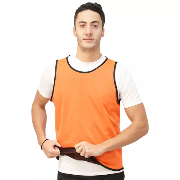 PETO REVERSIBLE UNISEX - NARANJA/NEGRO, JUVENIL