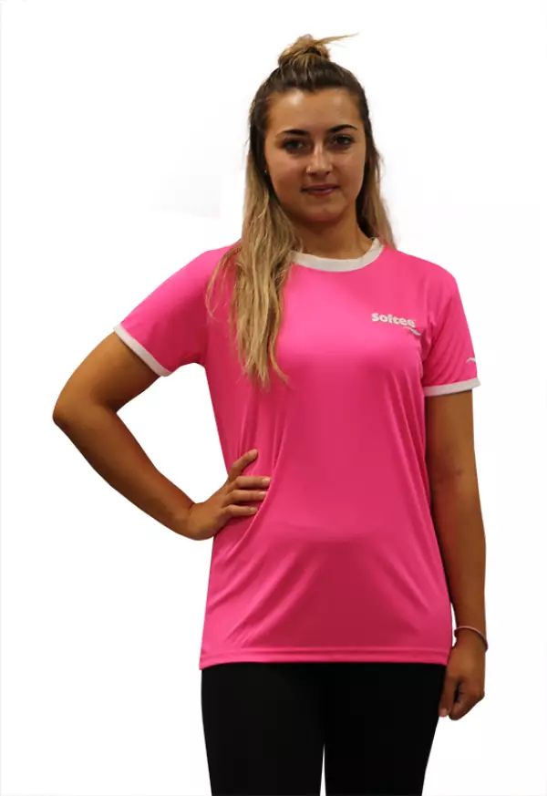 CAMISETA SOFTEE GALAXY NIÑA - 14 AÑOS, FUCSIA FLUOR/BLANCO